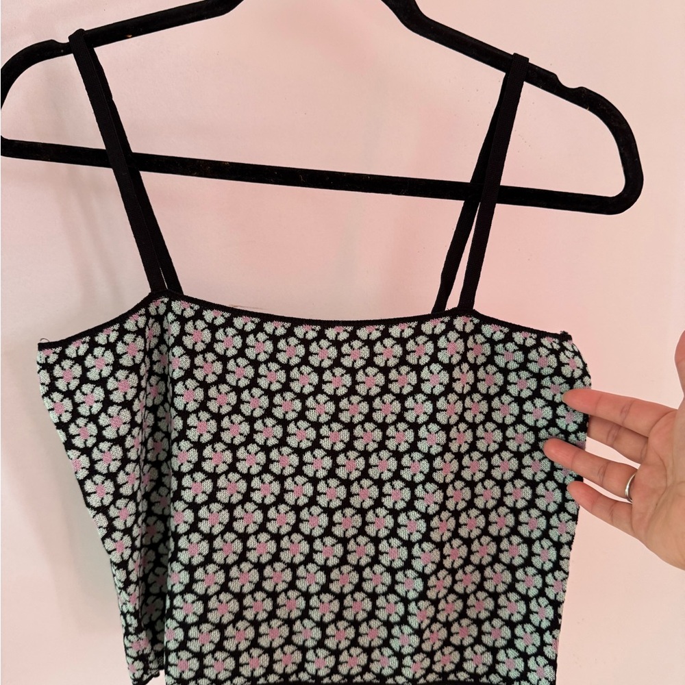 Floral Black and Pink Women's Top